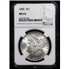 Image 2 : NGC 1885-p Morgan Dollar $1 Graded ms63 By NGC
