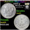 Image 1 : ***Auction Highlight*** 1892-p Morgan Dollar $1 Graded Select Unc By USCG (fc)