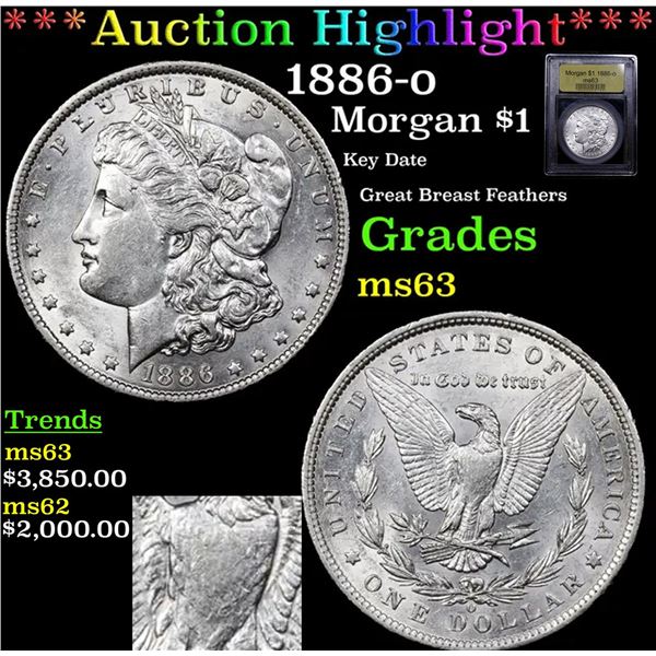 ***Auction Highlight*** 1886-o Morgan Dollar $1 Graded Select Unc BY USCG (fc)