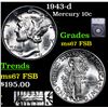 Image 1 : 1943-d Mercury Dime 10c Graded ms67 FSB BY SEGS