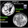 Image 1 : 1945-p Mercury Dime 10c Graded ms67 BY SEGS
