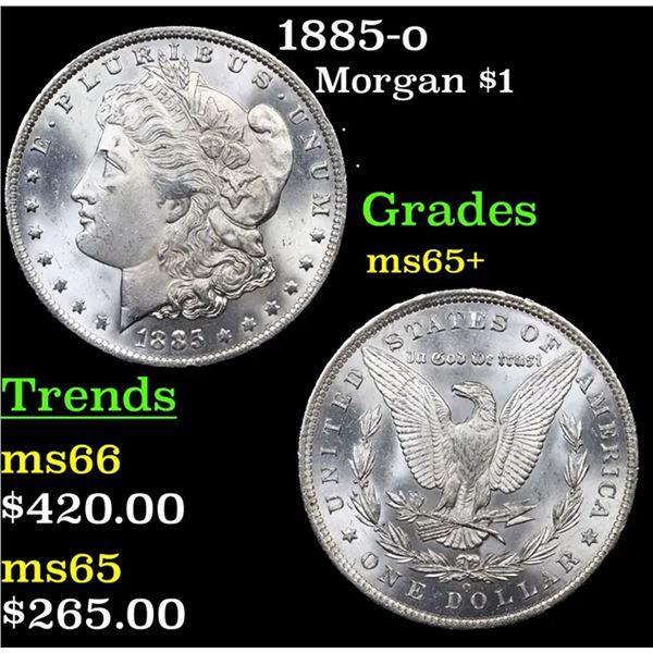 1885-o Morgan Dollar $1 Grades GEM+ Unc