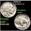 Image 1 : 1938-d Buffalo Nickel 5c Grades GEM++ Unc