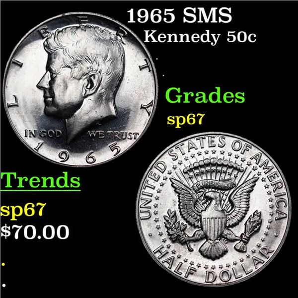 1965 SMS Kennedy Half Dollar 50c Grades sp67