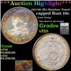 Image 1 : ***Auction Highlight*** 1811/09 JR-1 Capped Bust Dime Rainbow Toned 10c Graded vf25 By SEGS (fc)