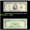 Image 1 : 1963 $5 Red seal United States Note Grades vf++