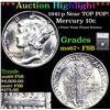 Image 1 : ***Auction Highlight*** 1941-p Mercury Dime Near TOP POP! 10c Graded ms67+ FSB BY SEGS (fc)
