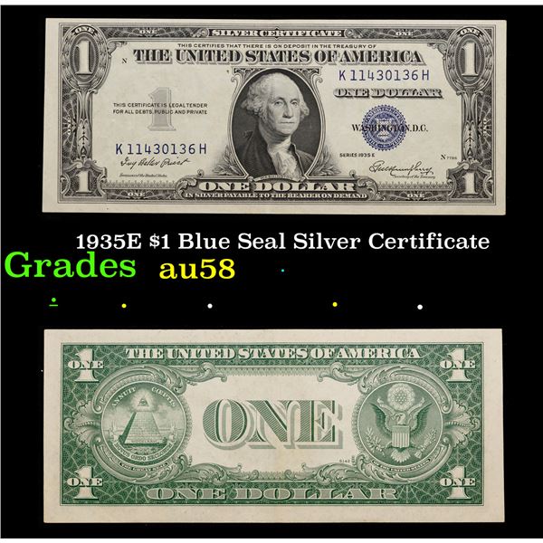 1935E $1 Blue Seal Silver Certificate Grades Choice AU/BU Slider