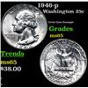 Image 1 : 1946-p Washington Quarter 25c Grades GEM Unc