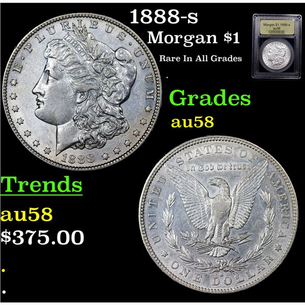 1888-s Morgan Dollar $1 Graded Choice AU/BU Slider By USCG