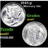 Image 1 : 1945-p Mercury Dime 10c Grades GEM++ Unc