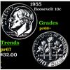 Image 1 : Proof 1955 Roosevelt Dime 10c Grades GEM++ Proof