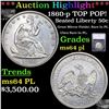 Image 1 : ***Auction Highlight*** 1860-p Seated Half Dollar TOP POP! 50c Graded ms64 pl By SEGS (fc)