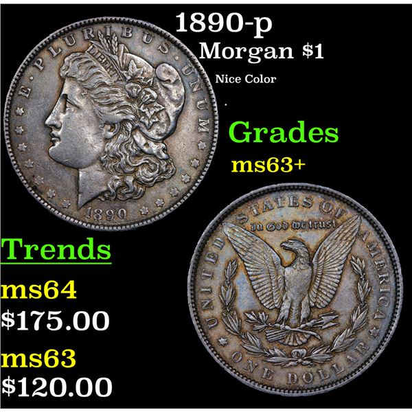 1890-p Morgan Dollar $1 Grades Select+ Unc