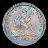 Image 2 : ***Auction Highlight*** 1853 arrow & rays Seated Liberty Quarter Rainbow Toned 25c Graded Select+ Un