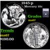 Image 1 : 1945-p Mercury Dime 10c Graded ms67 BY SEGS