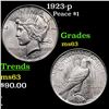 Image 1 : 1923-p Peace Dollar $1 Grades Select Unc
