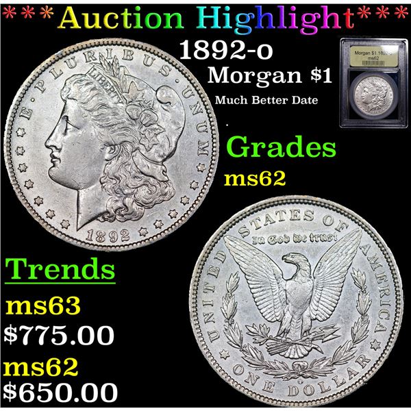 ***Auction Highlight*** 1892-o Morgan Dollar $1 Graded Select Unc By USCG (fc)