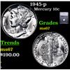Image 1 : 1945-p Mercury Dime 10c Graded ms67 BY SEGS