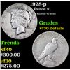 Image 1 : 1928-p Peace Dollar $1 Grades vf++