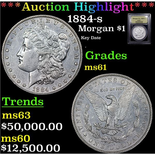 ***Auction Highlight*** 1884-s Morgan Dollar $1 Graded BU+ By USCG (fc)