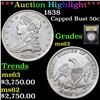 Image 1 : ***Auction Highlight*** 1838 Capped Bust Half Dollar 50c Graded Select Unc BY USCG (fc)