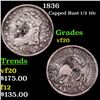 Image 1 : 1836 Capped Bust Half Dime 1/2 10c Grades vf, very fine