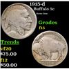 Image 1 : 1915-d Buffalo Nickel 5c Grades f+