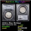 Image 1 : ***Auction Highlight*** PCGS 1936-s Bay Bridge Old Commem Half Dollar 50c Graded ms66 By PCGS (fc)