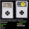 Image 1 : NGC Ptolemaic Kingdom PtomelyVI 180-145 BC AE16(1.87g) obv Zeus-Ammon rv eagle on fulmen Graded VF B