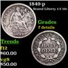 Image 1 : 1849-p Seated Liberty Half Dime 1/2 10c Grades f details