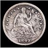 Image 2 : 1849-p Seated Liberty Half Dime 1/2 10c Grades f details