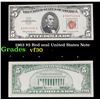 Image 1 : 1963 $5 Red seal United States Note Grades vf++