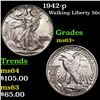 Image 1 : 1942-p Walking Liberty Half Dollar 50c Grades Select+ Unc