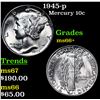 Image 1 : 1945-p Mercury Dime 10c Grades GEM++ Unc