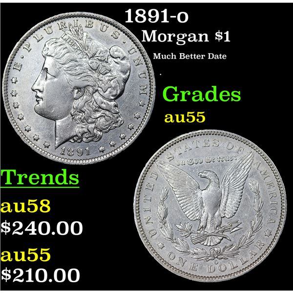 1891-o Morgan Dollar $1 Grades Choice AU