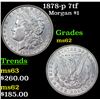 Image 1 : 1878-p 7tf Morgan Dollar $1 Grades Select Unc