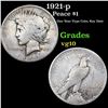 Image 1 : 1921-p Peace Dollar 1 Grades vg+