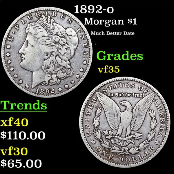 1892-o Morgan Dollar $1 Grades vf++