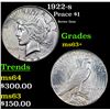 Image 1 : 1922-s Peace Dollar $1 Grades Select+ Unc