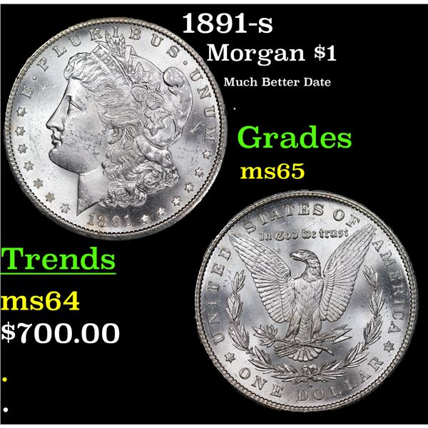 1891-s Morgan Dollar $1 Grades Select+ Unc