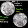 Image 1 : 1891-s Morgan Dollar $1 Grades Select+ Unc