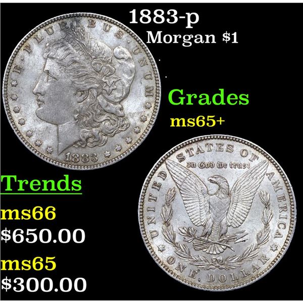 1883-p Morgan Dollar $1 Grades GEM+ Unc