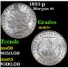 Image 1 : 1883-p Morgan Dollar $1 Grades GEM+ Unc