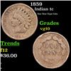 Image 1 : 1859 Indian Cent 1c Grades vg+