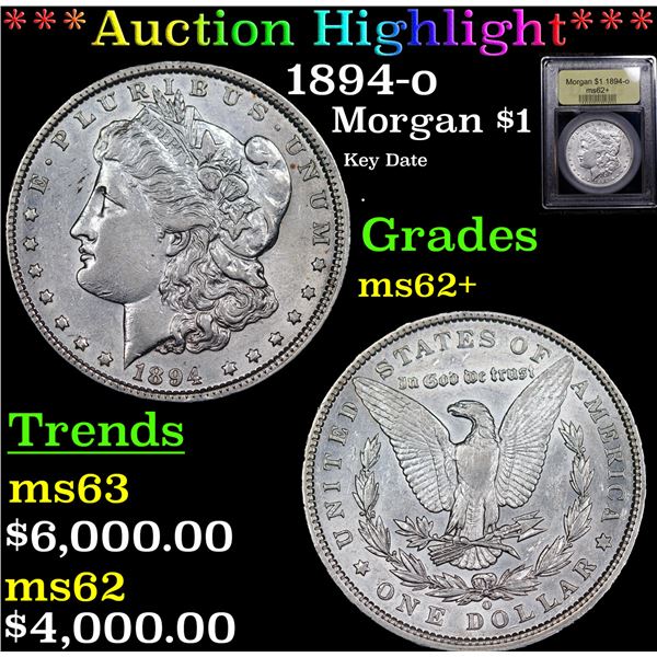 ***Auction Highlight*** 1894-o Morgan Dollar $1 Graded Select Unc By USCG (fc)