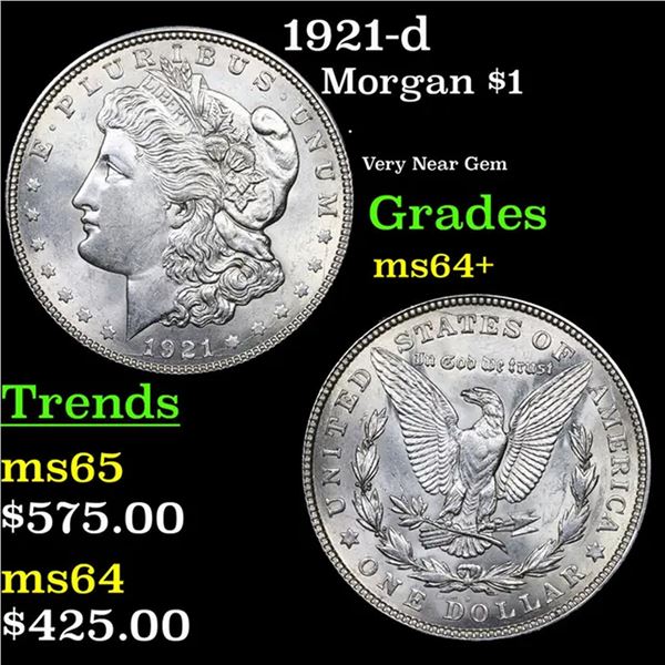 1921-d Morgan Dollar $1 Grades Choice+ Unc