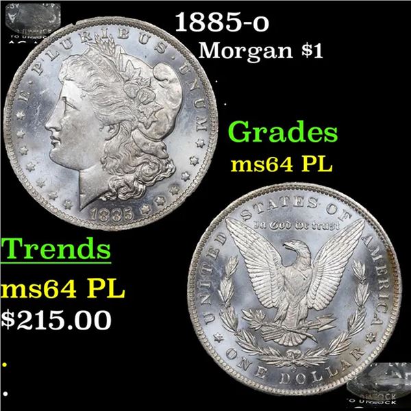 1885-o Morgan Dollar $1 Grades Choice Unc PL