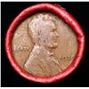Image 2 : Mixed small cents 1c orig shotgun roll, 1920-p Lincoln Cent, Wheat Cent other end, Coca Cola Wrapper