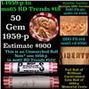 Image 1 : BU Shotgun Lincoln 1c roll, 1959-p 50 pcs Steel-Strong Wrapper 50c